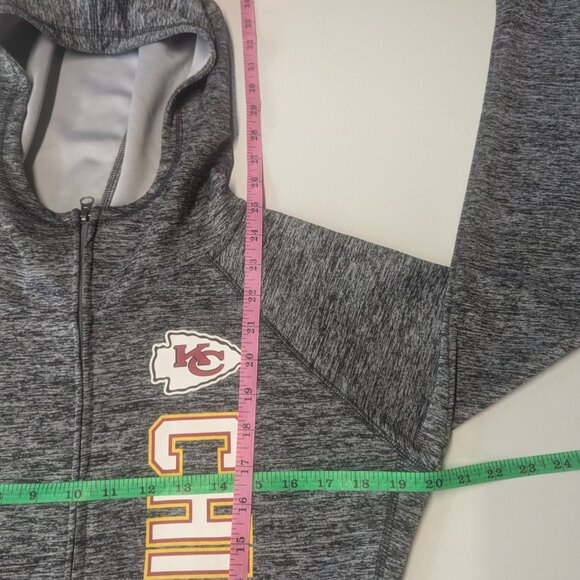 NFL Team Apparel Chiefs Gray Zippered/Hooded Jacket Size Small - Picture 6 of 13